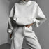 Women’s Hooded Tracksuit Two-Piece Set with Drawstring Sweatpants and Pullover Hoodie - Warms Hoodies