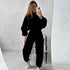 Women’s Hooded Tracksuit Two-Piece Set with Drawstring Sweatpants and Pullover Hoodie - Warms Hoodies