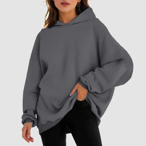 Women’s Oversized Sweatshirt: Comfy Casual Loose Lightweight Hoodie, Fleece Pullover Top, Ideal for Fall and Winter - Warms Hoodies