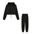 Women’s Winter and Autumn Two-Piece Tracksuit - Oversized Sweatshirt Solid Color Sportswear Hoodie - Warms Hoodies