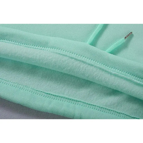 Women’s Winter and Autumn Two-Piece Tracksuit - Oversized Sweatshirt Solid Color Sportswear Hoodie - Warms Hoodies