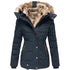 Women's Winter Parka Coat - Slim Fit, Hooded, Cotton-Polyester Blend, Fleece-Lined, Long, with Pockets - Warms Hoodies