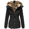 Women's Winter Parka Coat - Slim Fit, Hooded, Cotton-Polyester Blend, Fleece-Lined, Long, with Pockets - Warms Hoodies