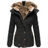 Women's Winter Parka Coat - Slim Fit, Hooded, Cotton-Polyester Blend, Fleece-Lined, Long, with Pockets - Warms Hoodies